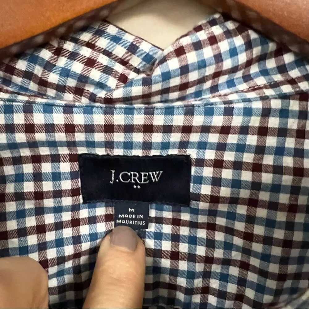 J crew plaid blue and button down   Size M
